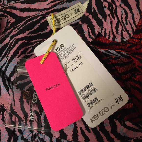 H&M by Kenzo Tiger Silk Blouse Size 6 - Picture 4 of 5